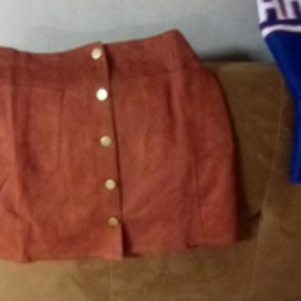 Brown suade skirt